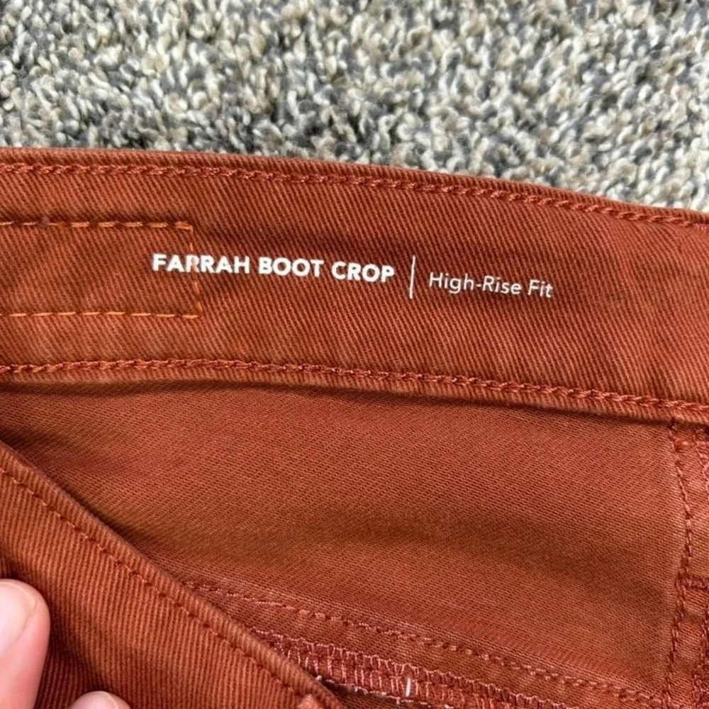 AG Adriano Goldschmied Farrah Boot Crop High‎ Rise Jeans Womens 28 Rust Brown